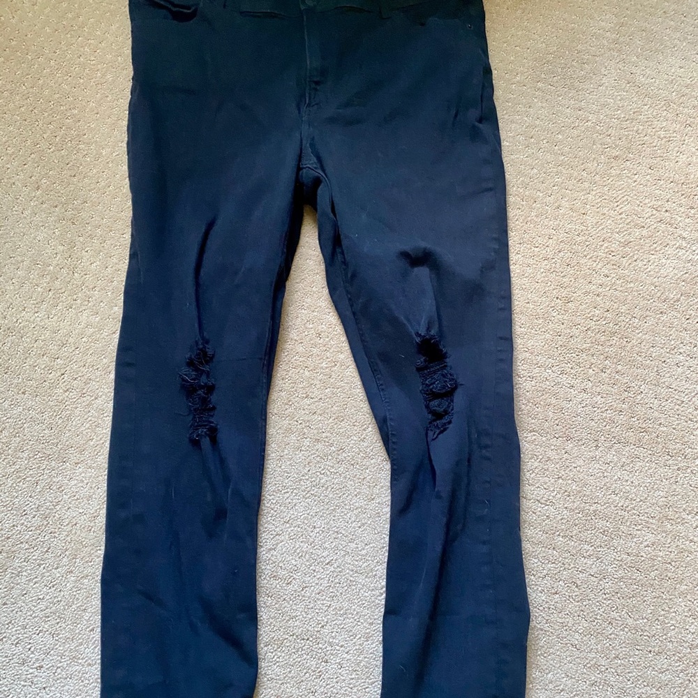 Express Black Distressed Jeans